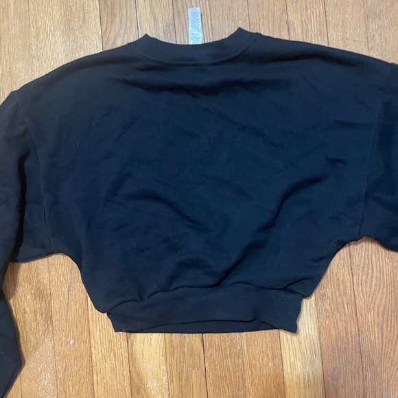 Alo Accolade Cropped Crewneck Sweater Black Size XS - Picture 7 of 8